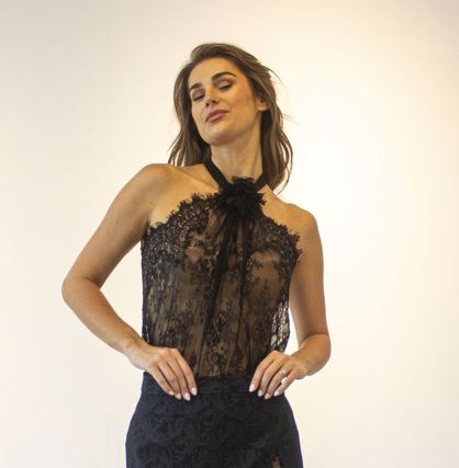 BLAKLACE - LACE CAMI TOPS TIE BACKLESS