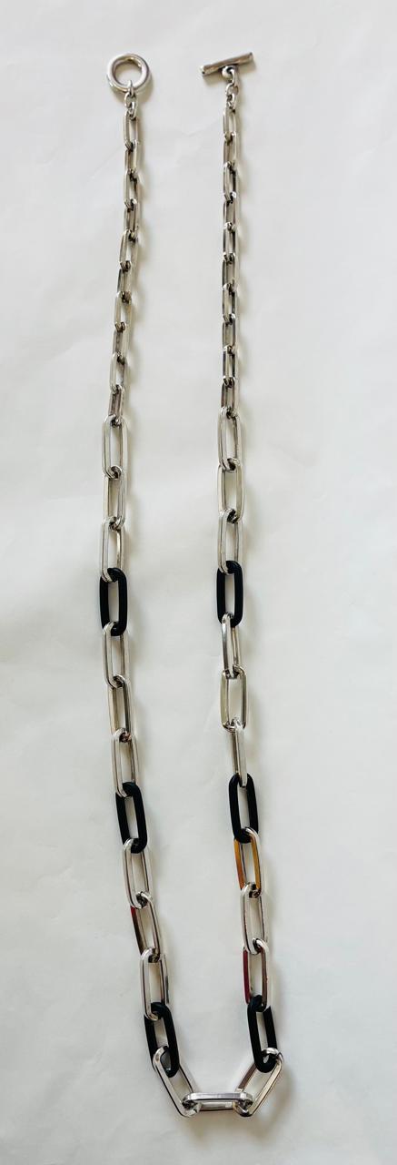 BLAKLACE-TOGGLE LOCK LONG NECKLACE