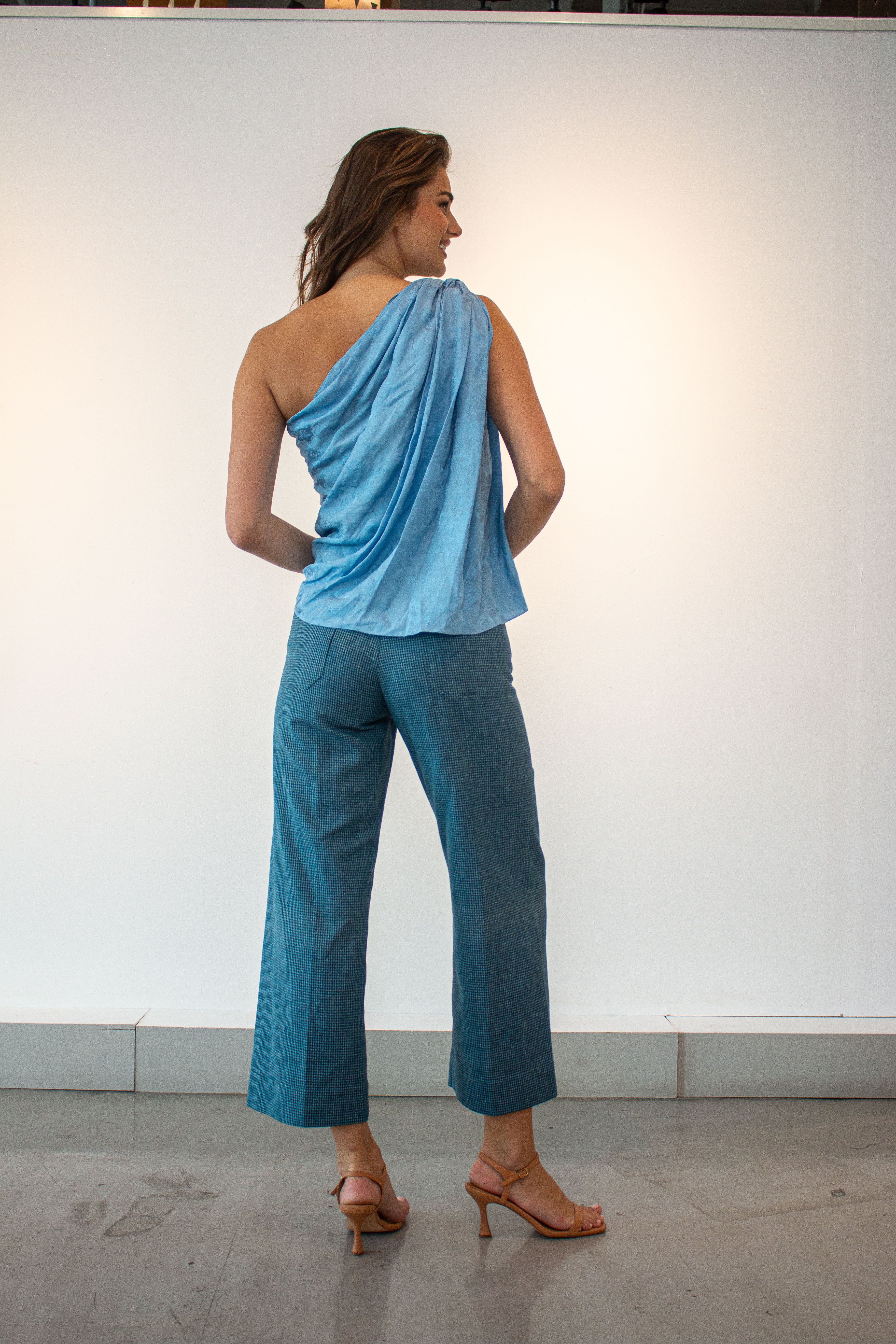 BLAKLACE-Silk Top One shoulder