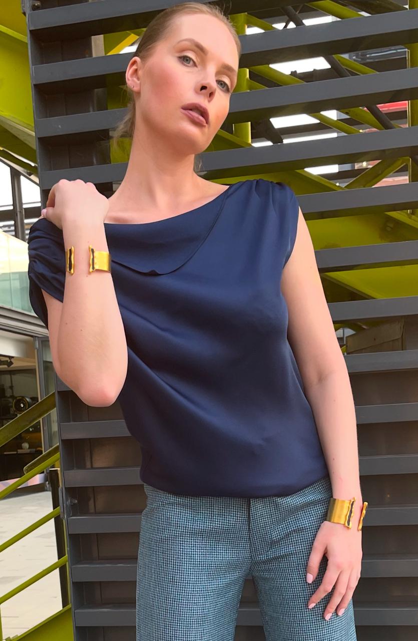 BLAKLACE-Cowl Neck Top