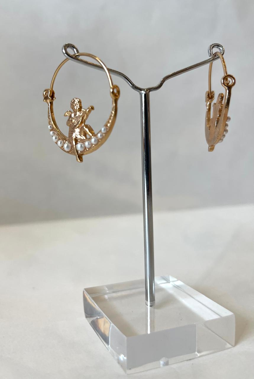BLAKLACE -Celestial Cupid Hoop Earrings