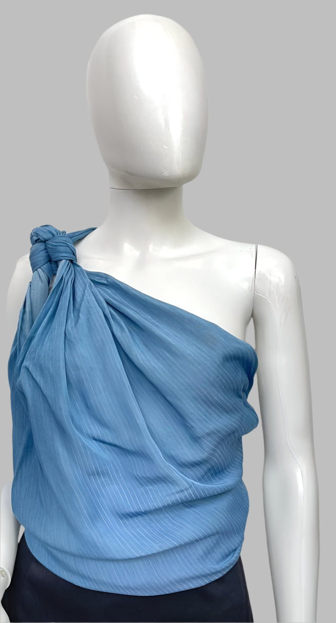 BLAKLACE - One Shoulder Blue Top