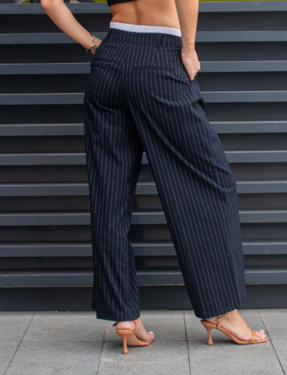 BLAKLACE- Stripe wide Leg Trouser