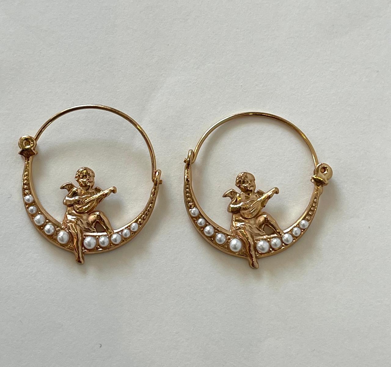 BLAKLACE -Celestial Cupid Hoop Earrings