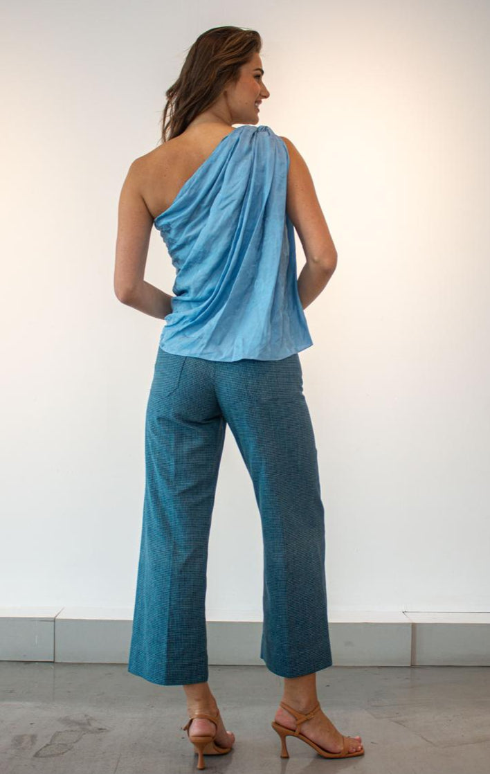 BLAKLACE - One Shoulder Blue Top