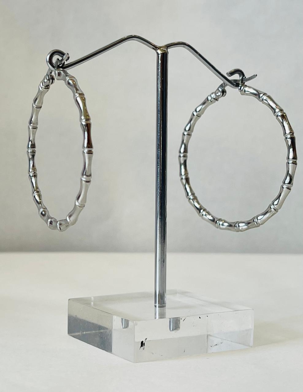 BLAKLACE-BAMBOO HOOP EARRING