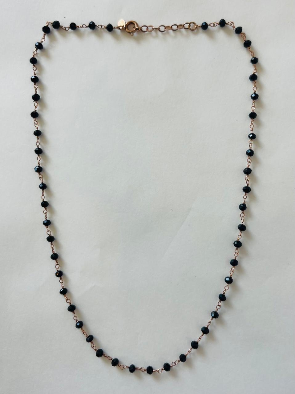 BLAKLACE - BLACK BEADED NECKLACE