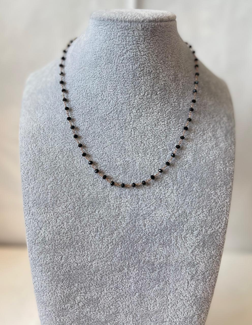BLAKLACE - BLACK BEADED NECKLACE