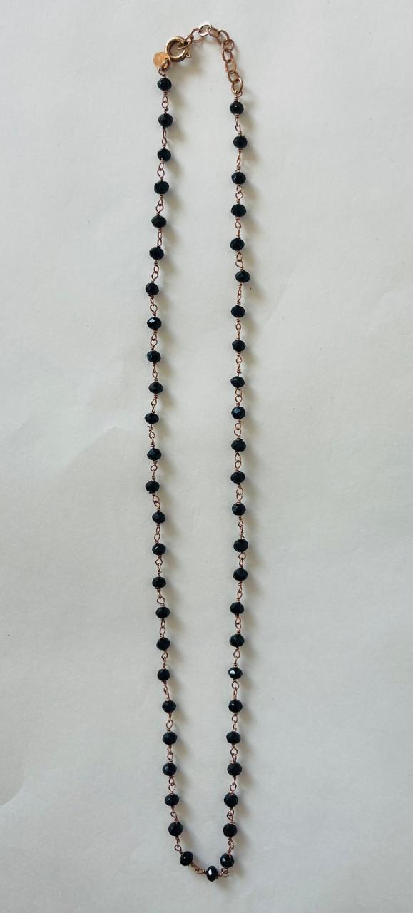 BLAKLACE - BLACK BEADED NECKLACE