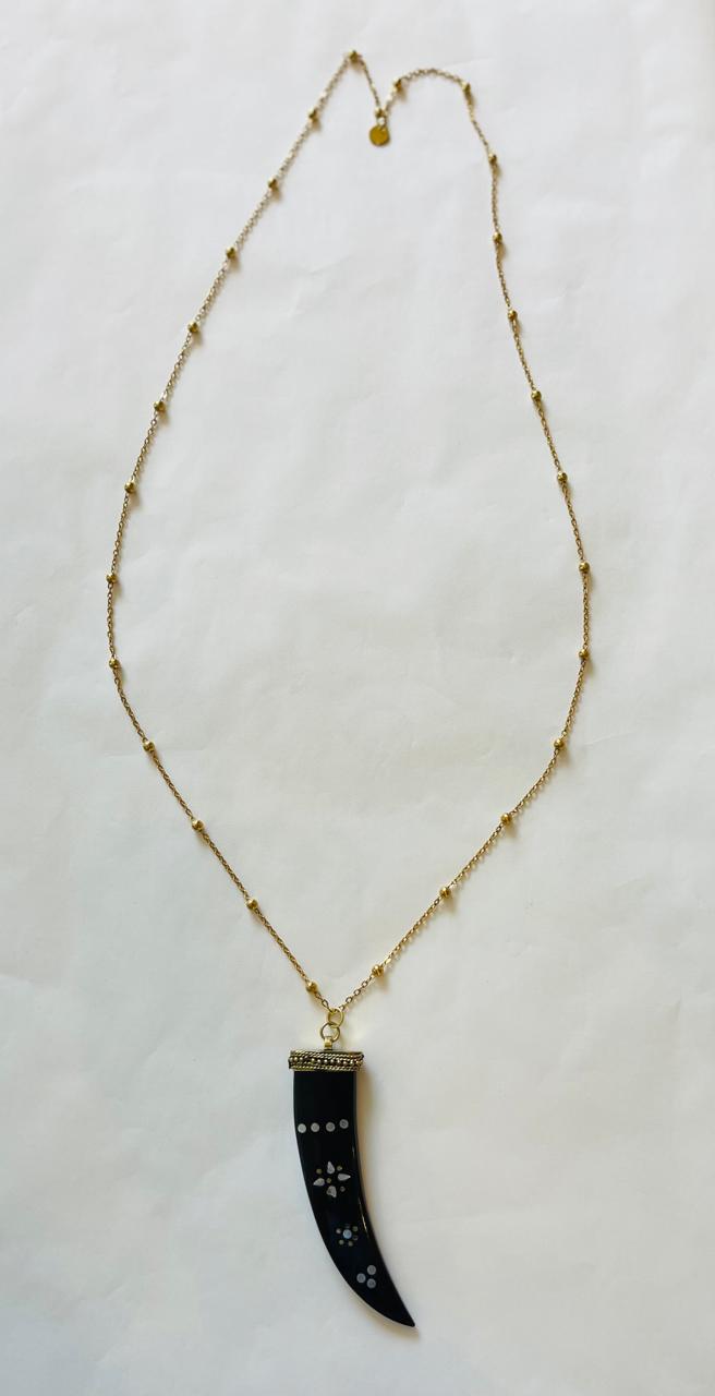 BLAKLACE - BLACK HORN LONG NECKLACE