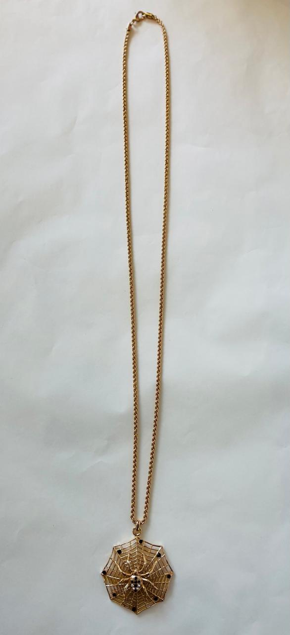 BLAKLACE - GOLD SPIDER WEB NECKLACE