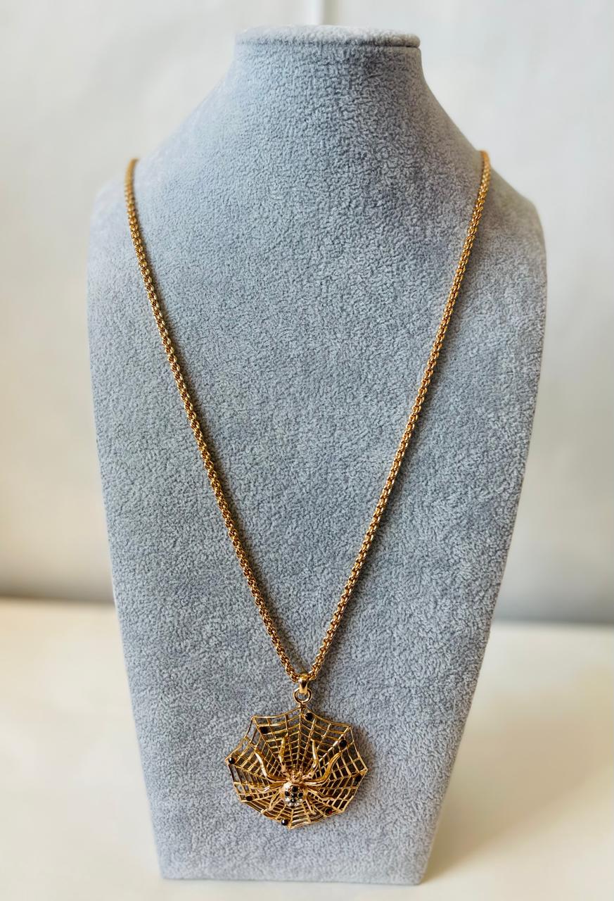BLAKLACE - GOLD SPIDER WEB NECKLACE