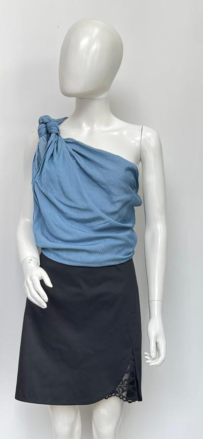 BLAKLACE - One Shoulder Blue Top