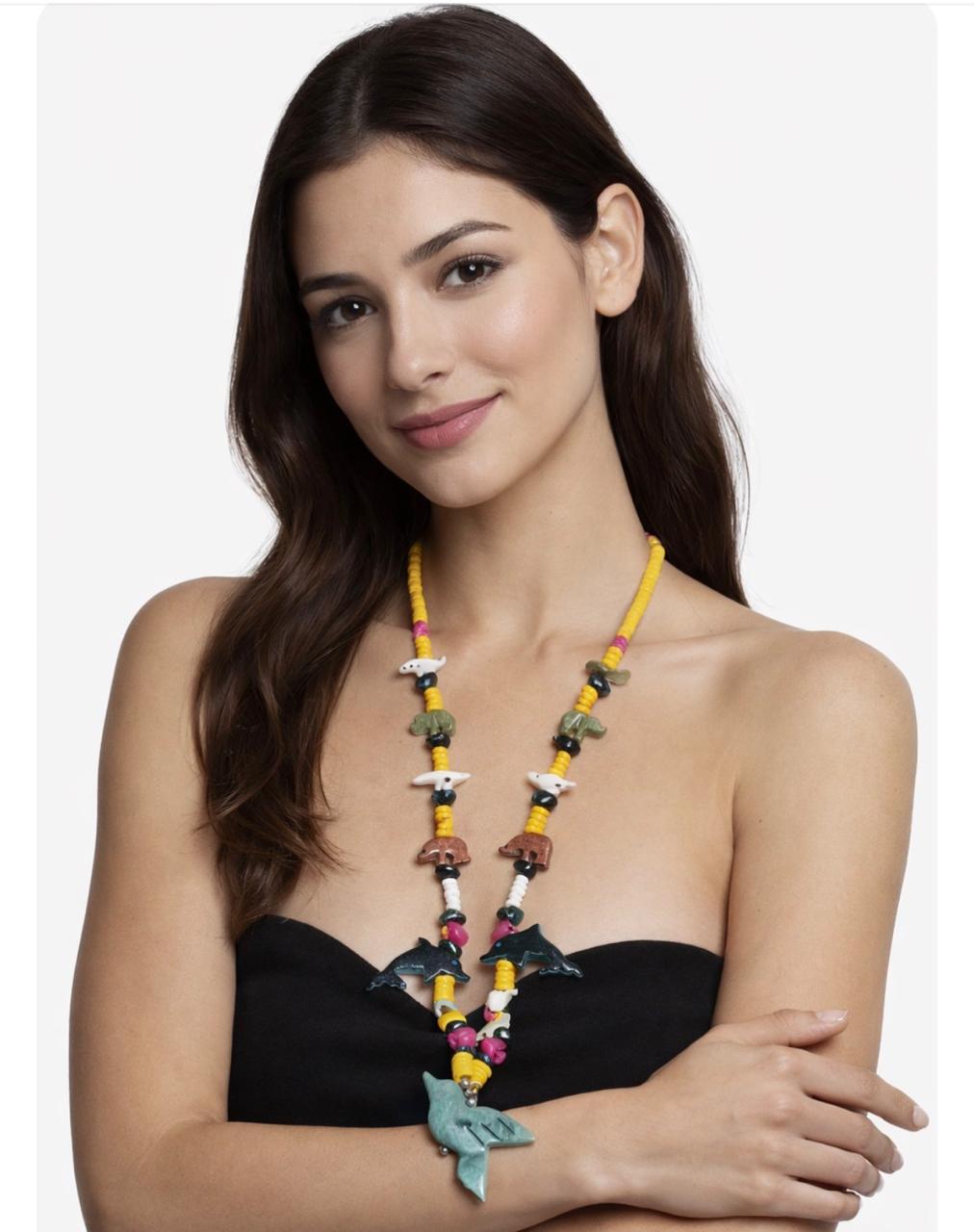 BLAKLACE-BEADS NECKLACE